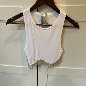 Zara diamanté crop top